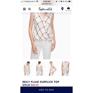 Reily Plaid Sleeveless Surplice Top